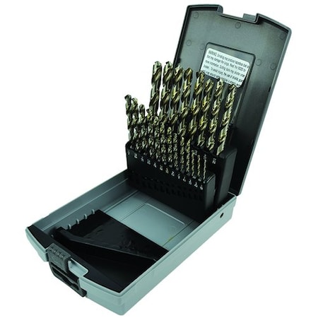 Morse Jobber Length Drill Set, Series 8030, Imperial System of Measurement, 116 Minimum Drill Bit Size,  18143
